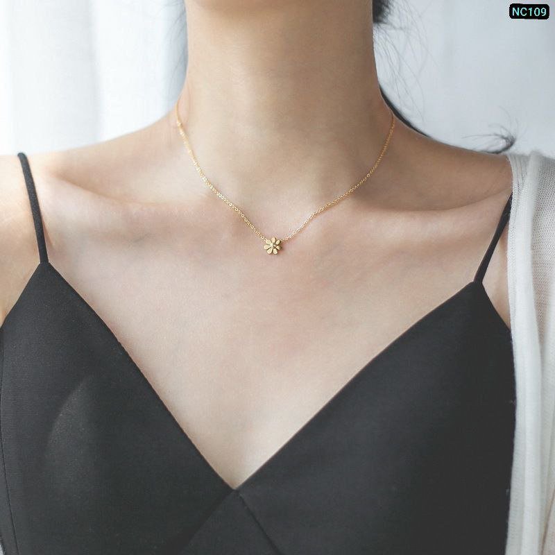 22k gold plated 1 Flower simple Chain NC03 - Image 3