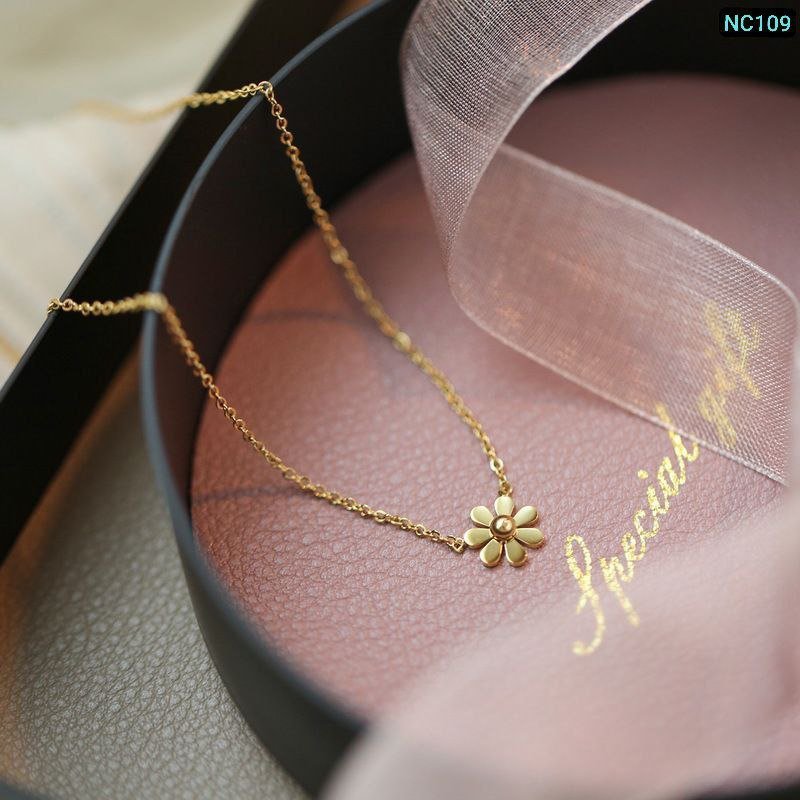 22k gold plated 1 Flower simple Chain NC03