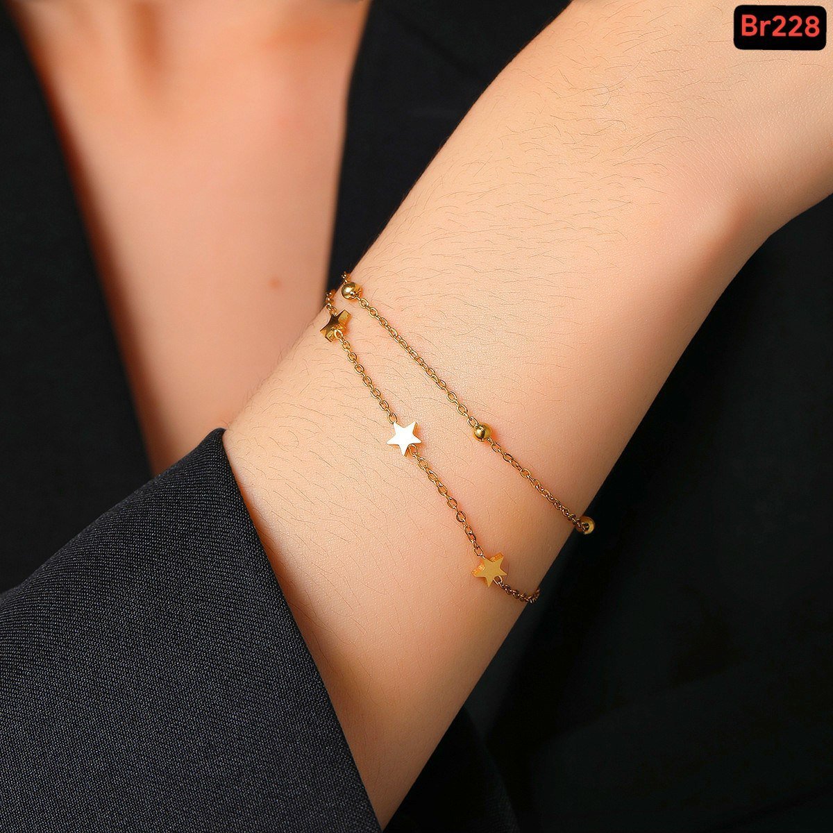 3 star 4 ball double layer bracelet B-01 - Image 2