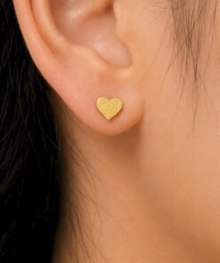 Love Shape Backpin Shining 22karet Gold Plated Earring