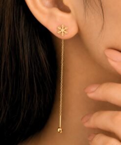 Sui suta Snow Crystal Design 22karet Gold Plated Earrings