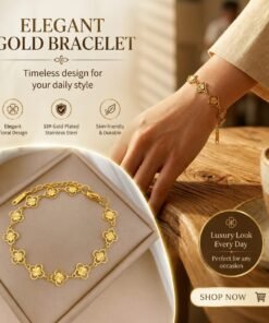 New 22k gold plated shining Floral bracelet B-01