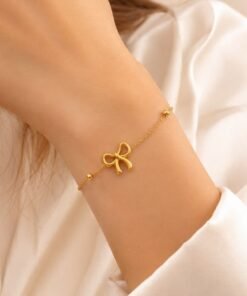 Alternative view of Tie Design Stainless Steel Gold Plated Chain Bracelet