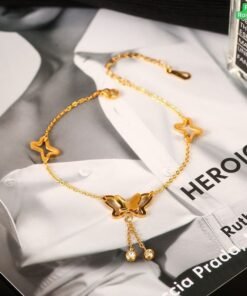 Double Butterfly 2 Hanging Stone Anklet Payel - Image 4