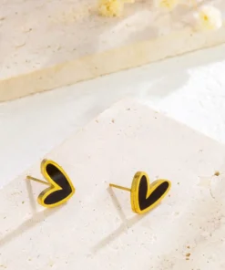 Alternative view of Dark Love Backpin Shining 22karet Gold Plated Earring