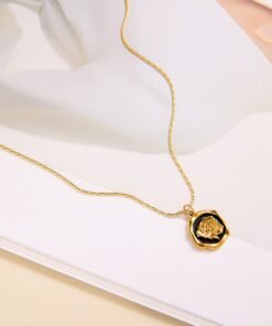 Special Rose Sealed Pendant 22Karet Gold Plated Necklace - Image 3