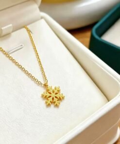 Special Snow Crystal pendant 22Karet Gold Plated Necklace