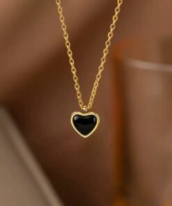 Alternative view of Dark Love Hanging Pendant 22Karet Gold Plated Necklace