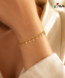 Multiple Pin Stainless Steel Gold Plated Chain Bracelet