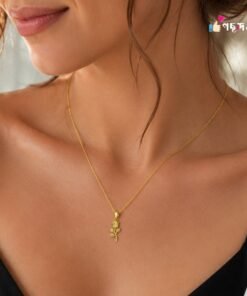 Alternative view of 22k gold plated Rose necklace