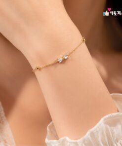 Tie Design Zircon Stone Bracelet (Gold polis) Br66